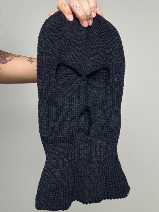 SHEIN Accessories - SHEIN Black Knit Balaclava with Cutout Eye & Mouth Openings